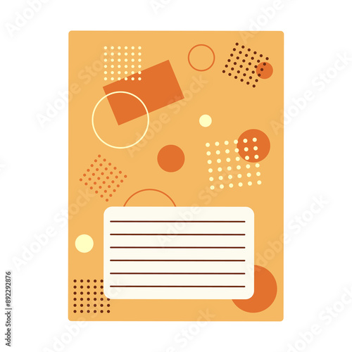 Orange notebook isolated on white background. School supplies. Vector graphics. Flat style.