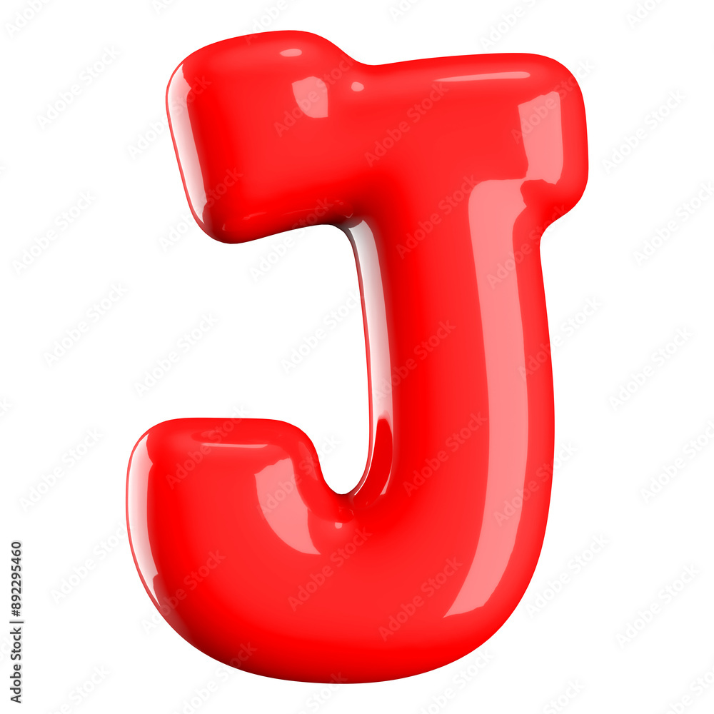 Bubble Red Font Letter J Bubble Red Font Letter J