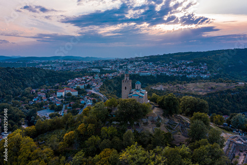 Wallpaper Mural Aerial view of the historic Tzarevetz fortress in Veliko Tarnovo, Bulgaria Torontodigital.ca