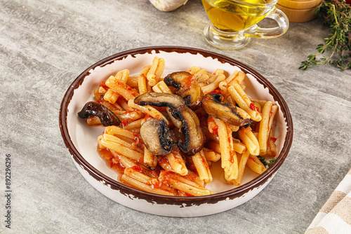 Italian cuisine - casafecce with mushrooms photo