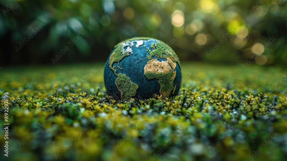 Globe on Lush Green Grass Globe on Lush Green Grass