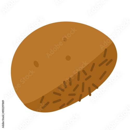 Gambar kue pukis cokelat vector illustration, chocolate pukis cake isolated on white background, indonesian traditional snack, street food indonesia
