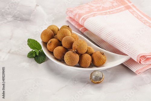 Tropical delicous fruit Longan heap