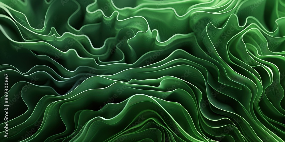 Obraz premium Abstract organic green lines as wallpaper background illustration created by ai