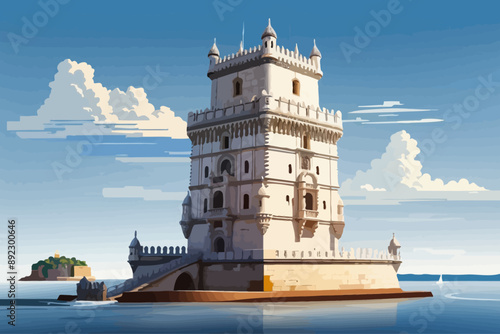 illustration the Belem Tower most remarkable Portugal