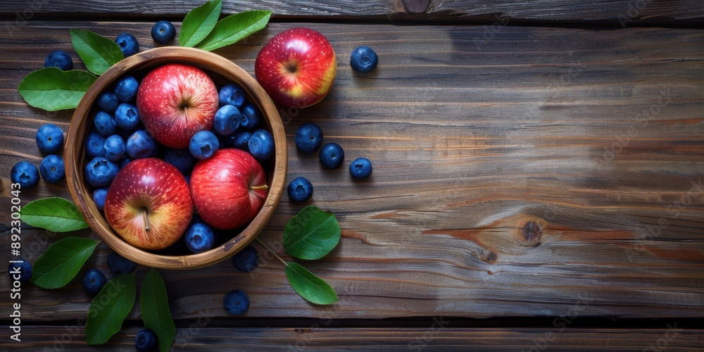 Fresh Apples on Wooden Background Fresh Apples on Wooden Background