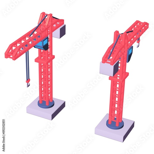 Construction crane tower. Building concept photo