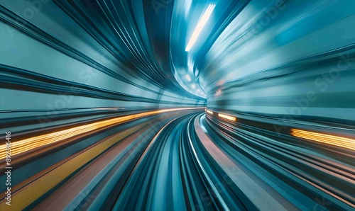 Fast movement photo in subway tunnel 