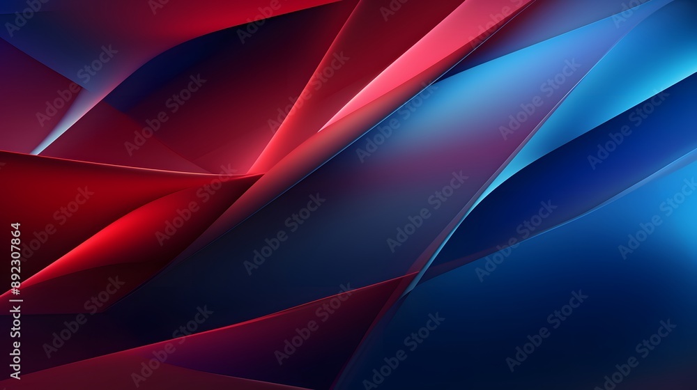 Fototapeta premium 3d rendering of red and blue abstract geometric background. Scene for advertising, technology, showcase, banner, game, sport, cosmetic, business, metaverse. Sci-Fi Illustration. Product display