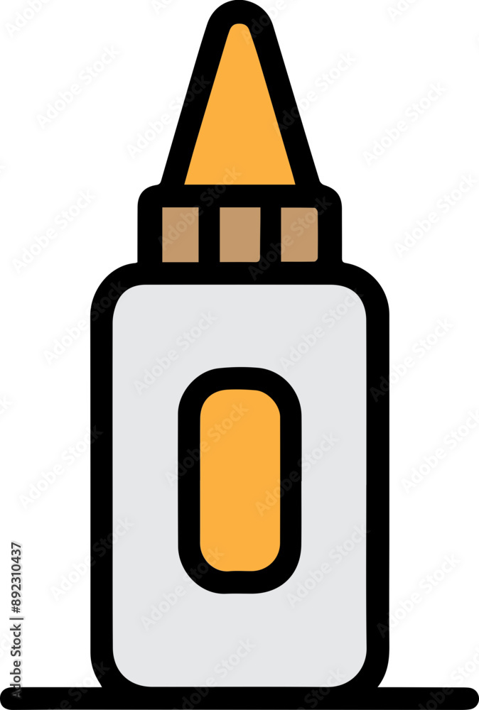 A simple, colorful illustration of a glue bottle showcasing its unique shape and design, ideal for crafts and stationery projects. A simple, colorful illustration of a glue bottle showcasing its unique shape and design, ideal for crafts and stationery projects.