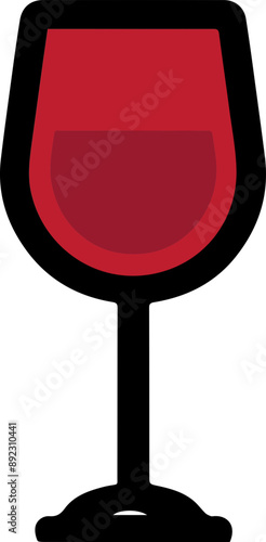 A vibrant red wine glass, perfect for celebrating special moments or enjoying a quiet evening.