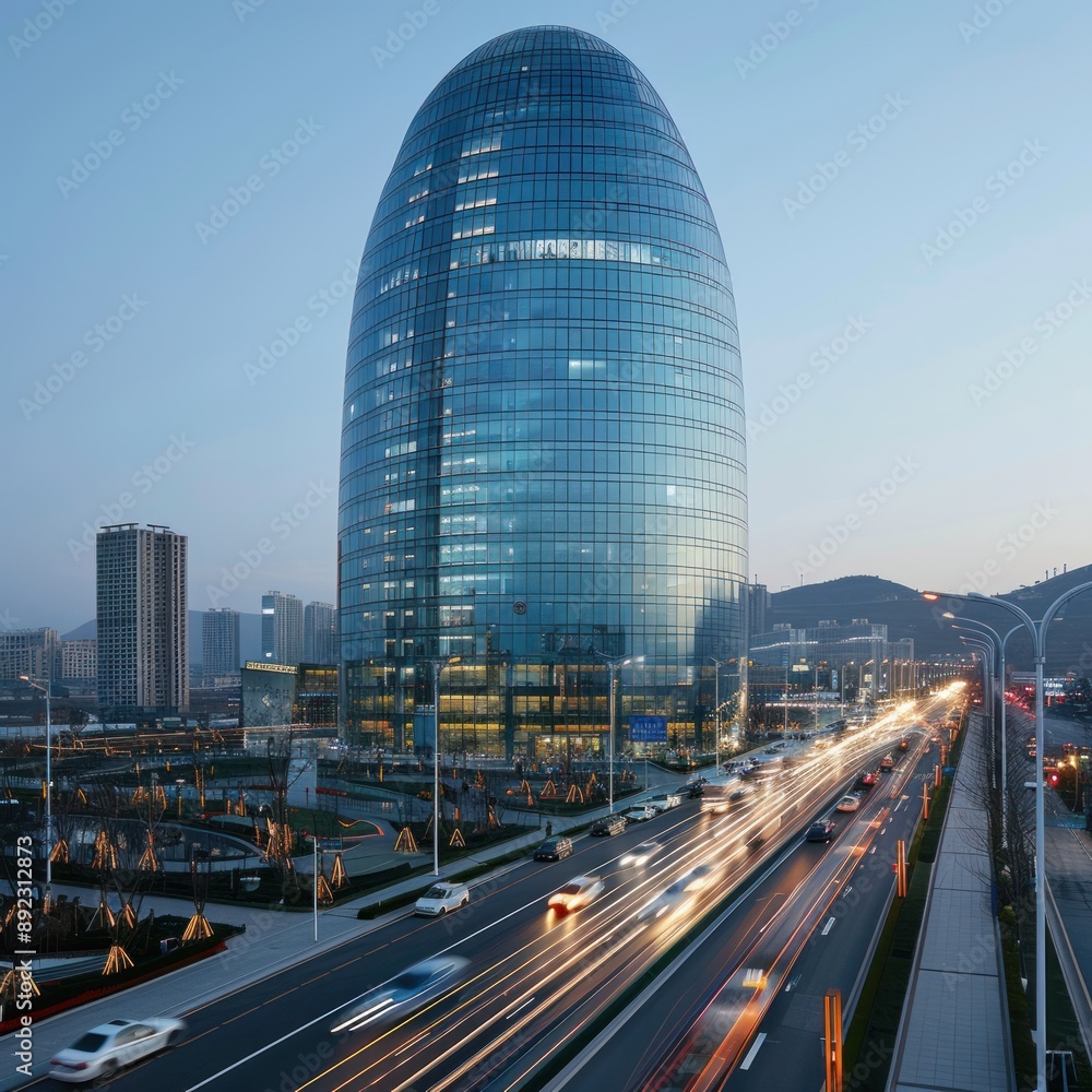 Fototapeta premium Modern Skyscraper at Dusk