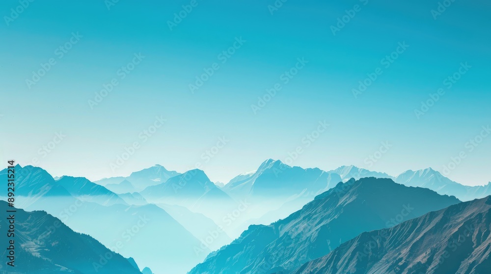 The mountains are covered in snow and the sky is a deep blue The mountains are covered in snow and the sky is a deep blue
