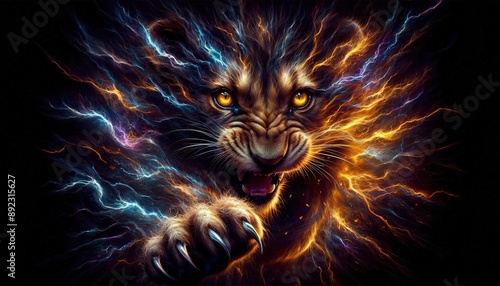 lightning lion cub © Thanarach