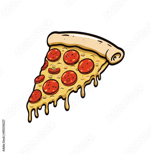 Illustrative image of dollar sign on pizza with pieces representing profit share
 pizza slices in sketchy style
