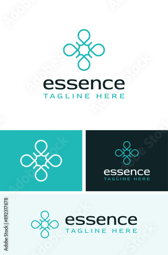 Simple Creative Organic Health Essence Liquid Oil Drop Logo Design Branding Template