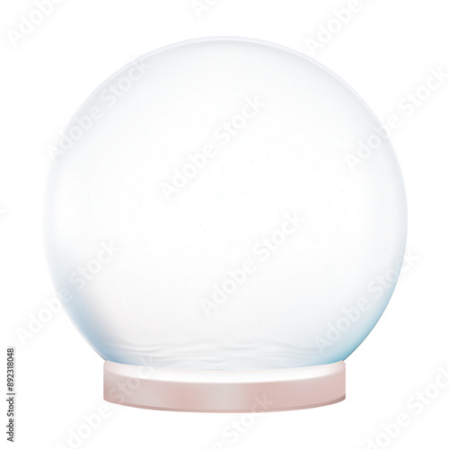 Christmas glass bauble ball with snow falling,illustration Realistic isolated 3D Empty Snow globe balls transparent background for Christmas and New Year winter holiday decoration 2025