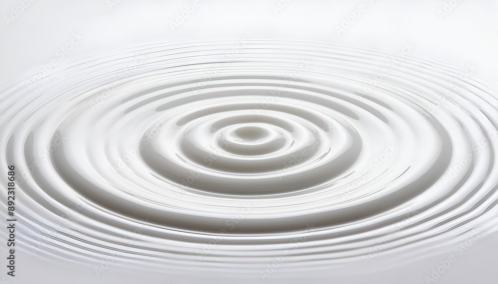 Concentric Circles of White Liquid Ripples on Smooth Surface Concentric Circles of White Liquid Ripples on Smooth Surface