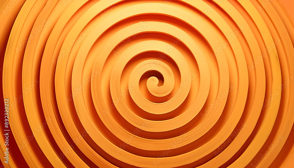 A Close-Up View of a Spiral Orange Paper Design A Close-Up View of a Spiral Orange Paper Design
