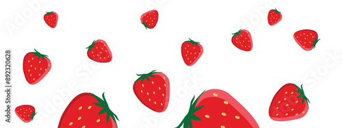 Flying swirl wave of Strawberry isolated on transparent background