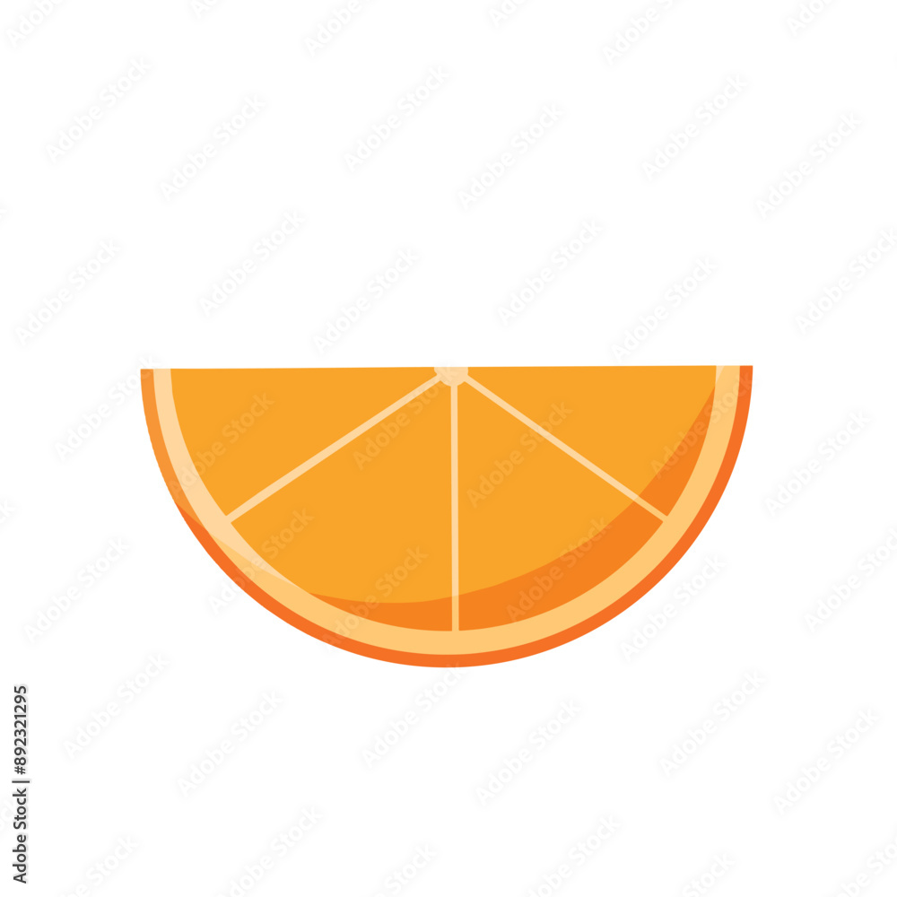 Fresh Orange fruit half of slice flat design vector illustration Fresh Orange fruit half of slice flat design vector illustration