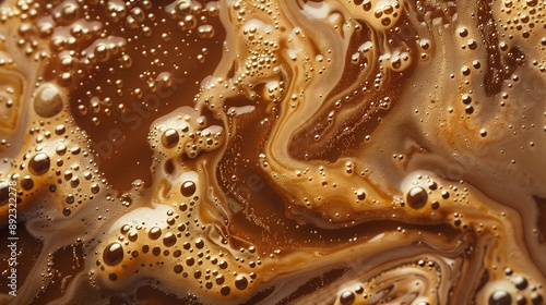 Close-Up of Swirls in Coffee with Milk