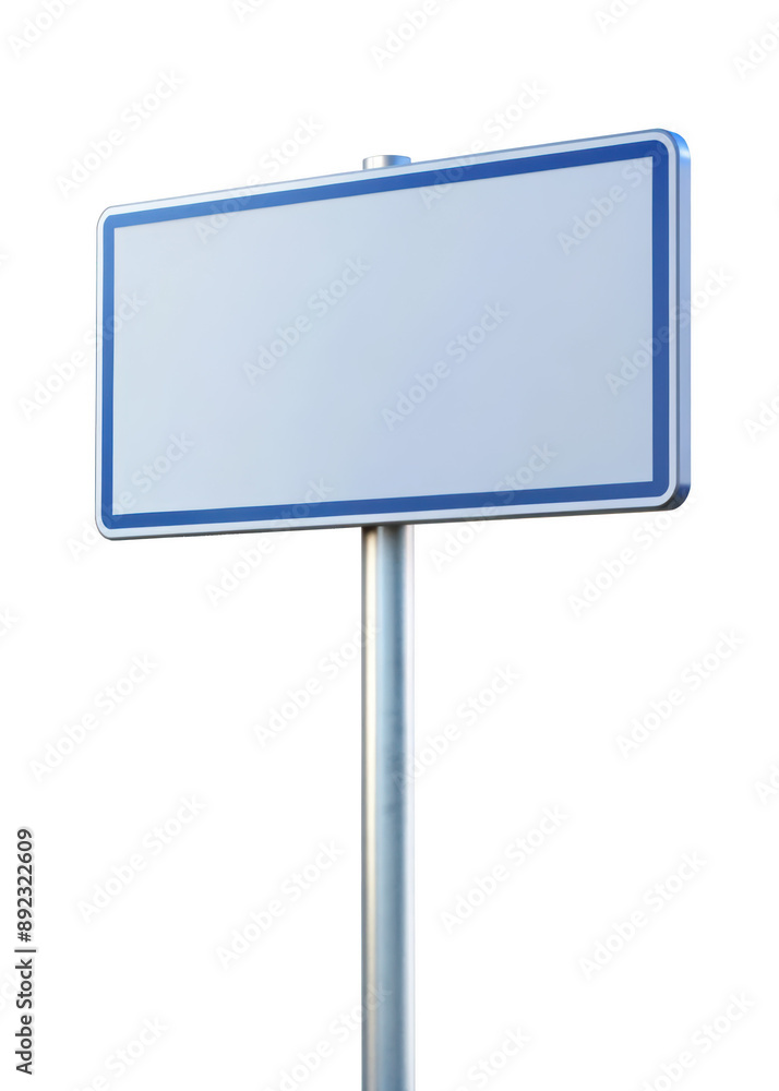 Blank blue framed sign on pole, perfect for customizable messages and advertisements, featuring a sleek and modern design. Isolated on transparent background, png. Blank blue framed sign on pole, perfect for customizable messages and advertisements, featuring a sleek and modern design. Isolated on transparent background, png.