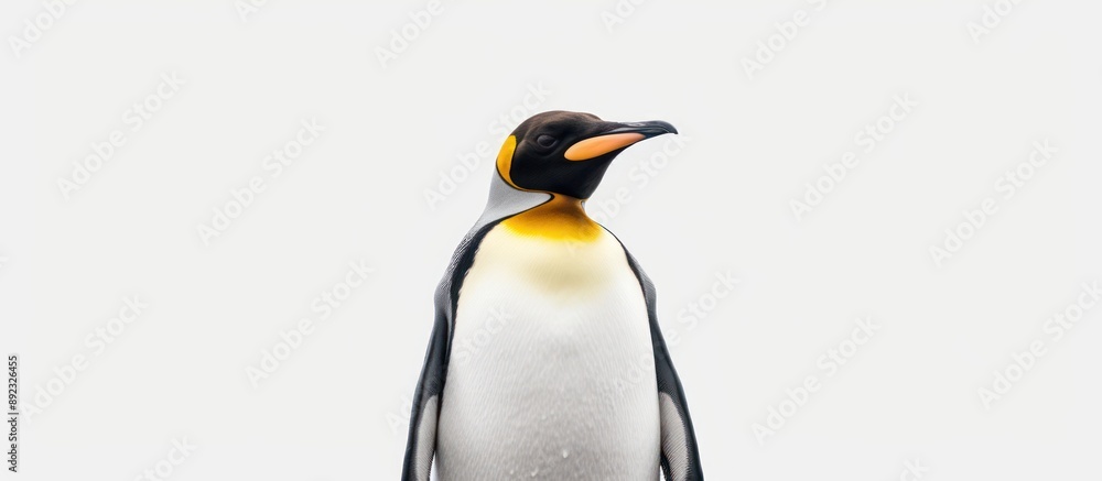 Fototapeta premium King Penguin Portrait Against a White Background