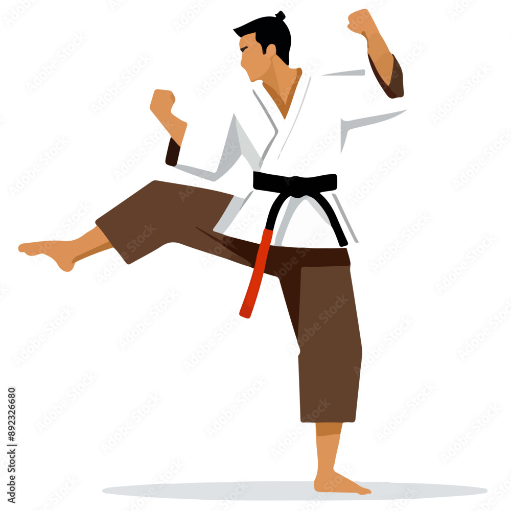 Budo Series - Vector graphics of single sportsmen in Keikogi doing Judo, Karate and other east asian sports Budo Series - Vector graphics of single sportsmen in Keikogi doing Judo, Karate and other east asian sports