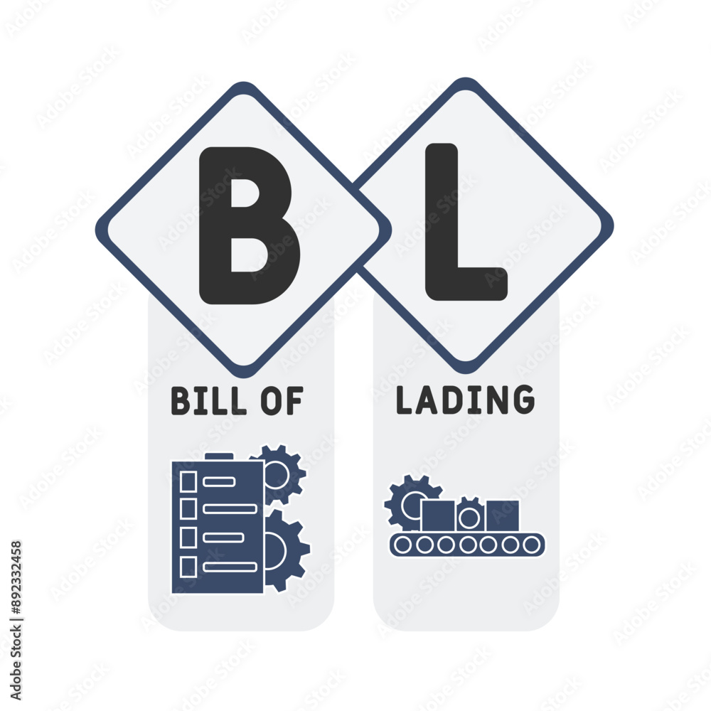 BL - bill of lading acronym. business concept background. vector ...