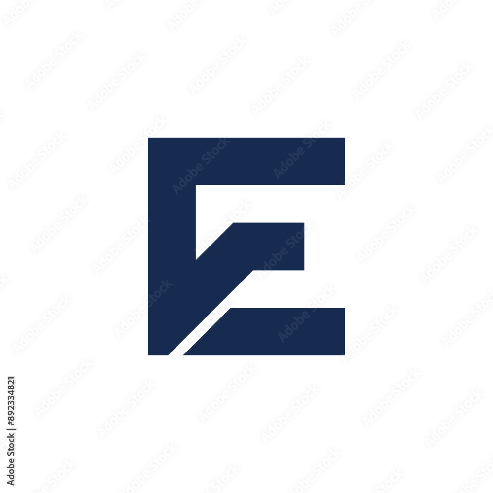 letter fe simple linked geometric logo vector letter fe simple linked geometric logo vector