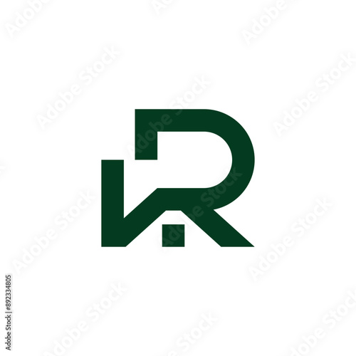 letter vr home shape simple geometric logo vector