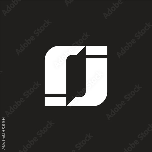 letter roj simple round geometric logo vector