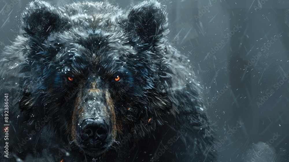 Bear's head digital painting and fantasy style Bear's head digital painting and fantasy style