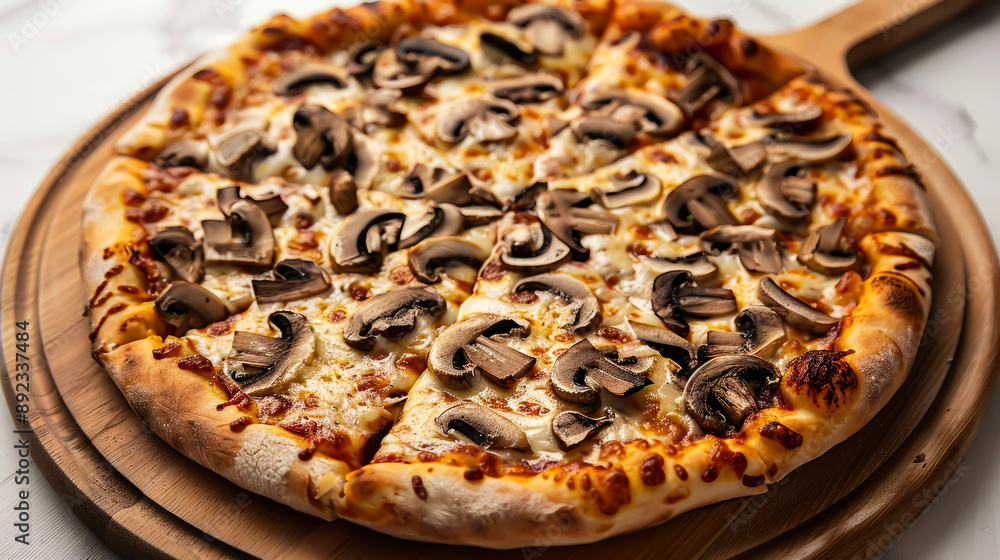 Italian pizza with mushrooms: a delicious delight. Italian pizza with mushrooms: a delicious delight.