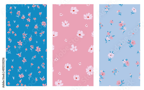 Seamless spring vector pattern with floral motif for dress fabric