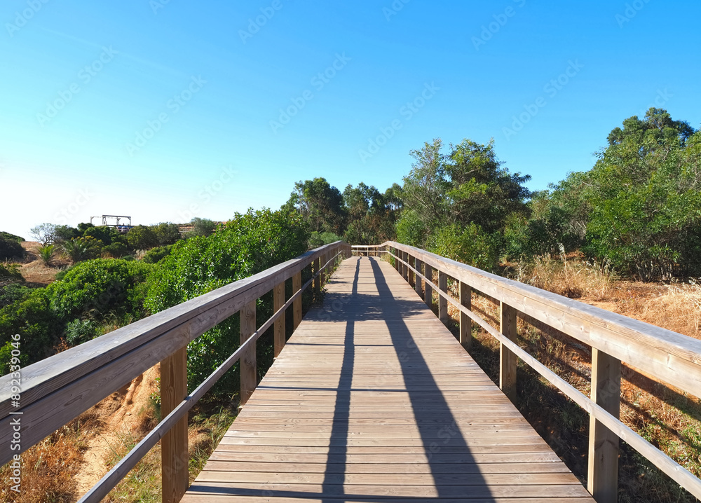 Beautiful nature on the ponta da Piedade hike starting at beach praia de dona ana in Lagos on new wooden boardwalks Beautiful nature on the ponta da Piedade hike starting at beach praia de dona ana in Lagos on new wooden boardwalks