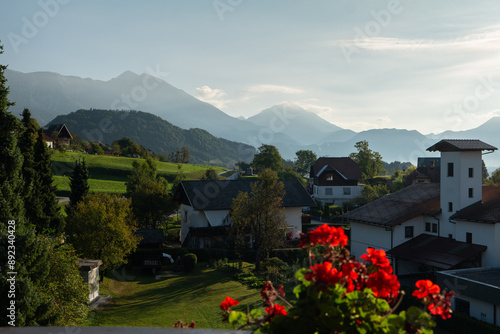 Wallpaper Mural Drone shot flying. Slovenia. Mountains. Torontodigital.ca