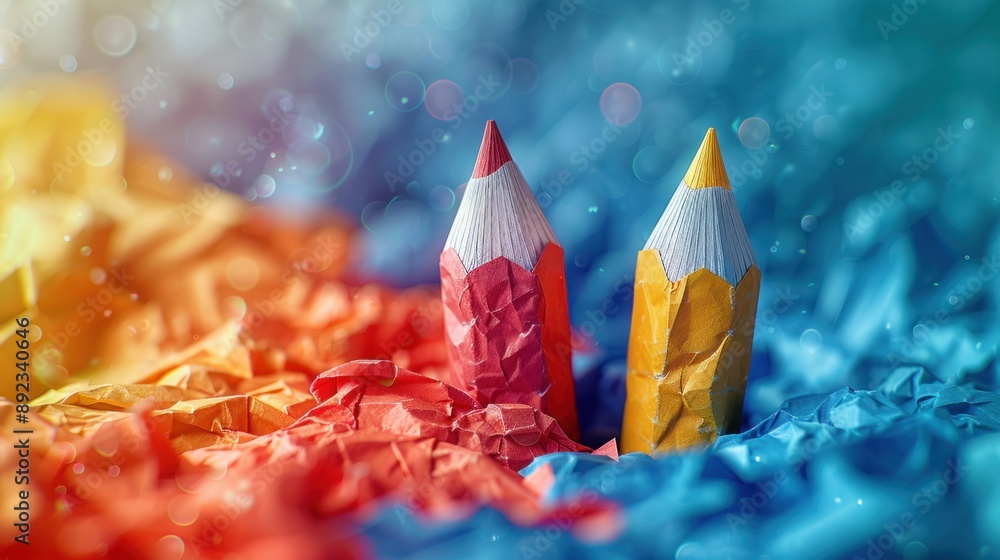 Two Origami Pencils Two Origami Pencils