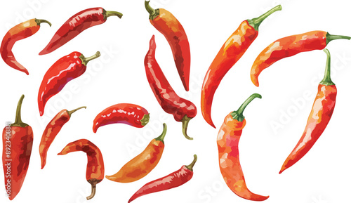 chili pepper watercolor clipart