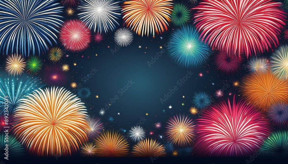 Fototapeta premium 花火のフレーム