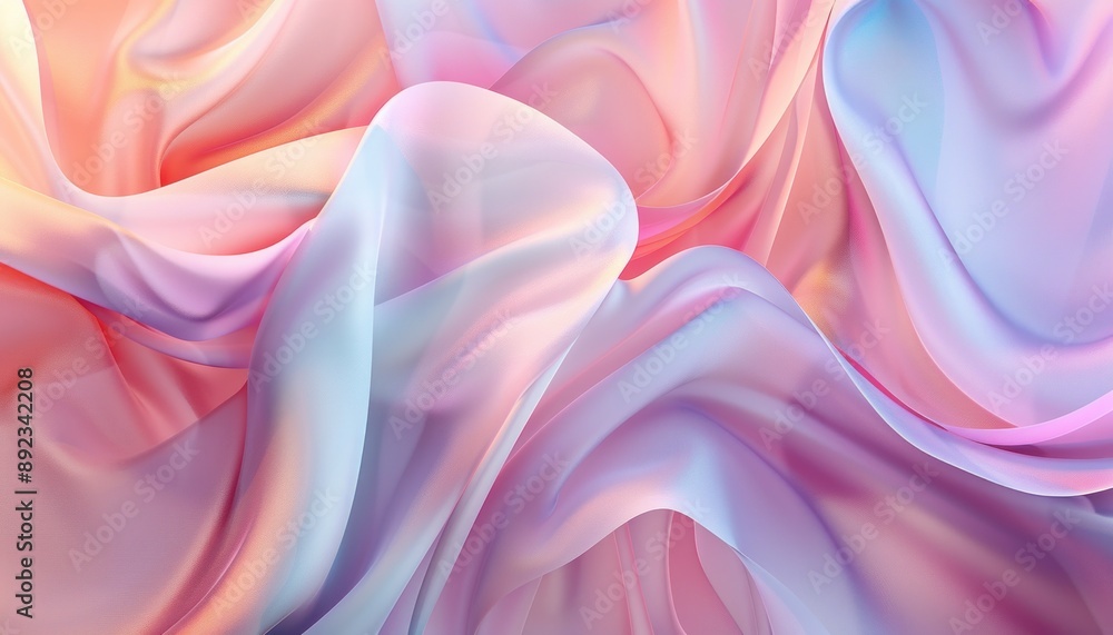 A delicate dance of soft pink and blue fabric flowing gracefully in a captivating abstract composition A delicate dance of soft pink and blue fabric flowing gracefully in a captivating abstract composition