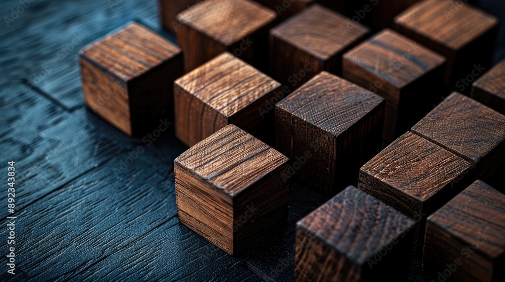 Exploring Business Ethics Through Symbolic Wooden Cubes on Dark Background Exploring Business Ethics Through Symbolic Wooden Cubes on Dark Background