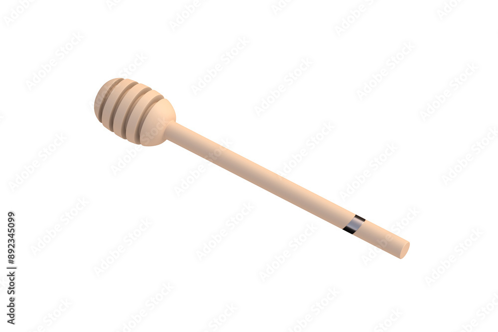 One honey dipper isolated on white background. 3d render One honey dipper isolated on white background. 3d render