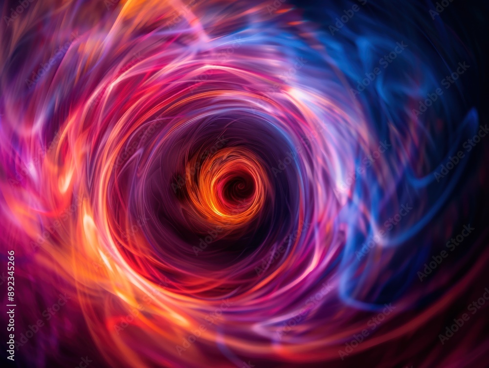 A Vibrant Swirl of Light Creates an Abstract Vortex A Vibrant Swirl of Light Creates an Abstract Vortex