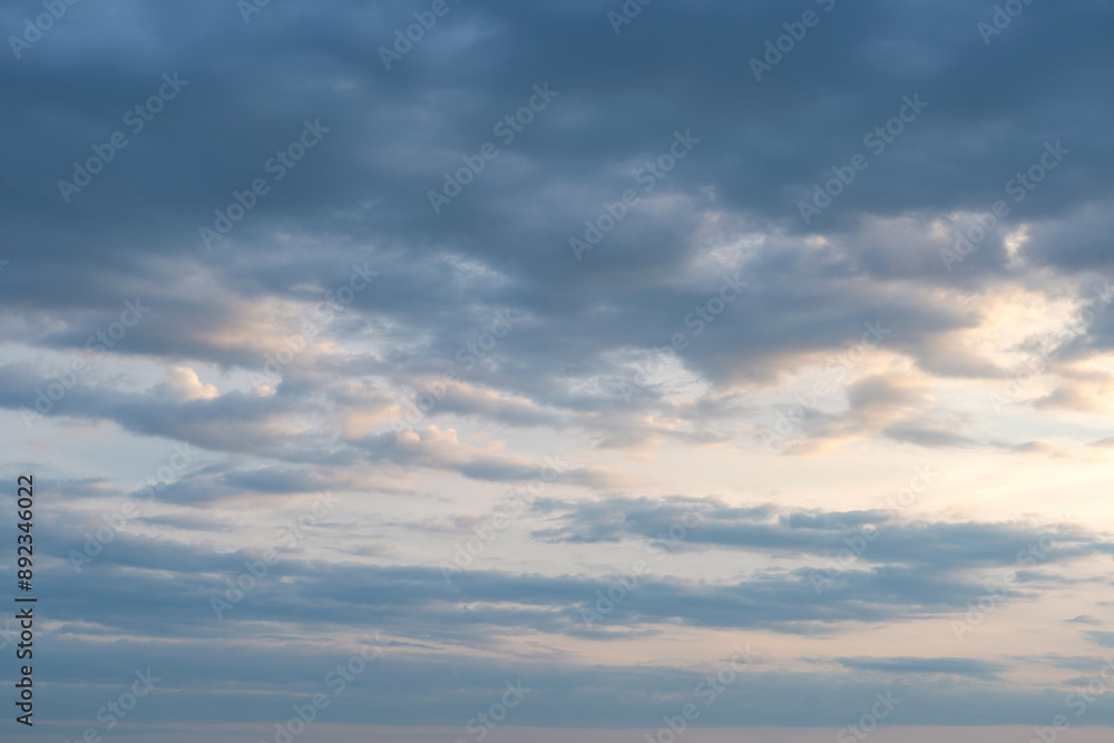 evening sky with clouds and rays of the sun, background evening sky with clouds and rays of the sun, background