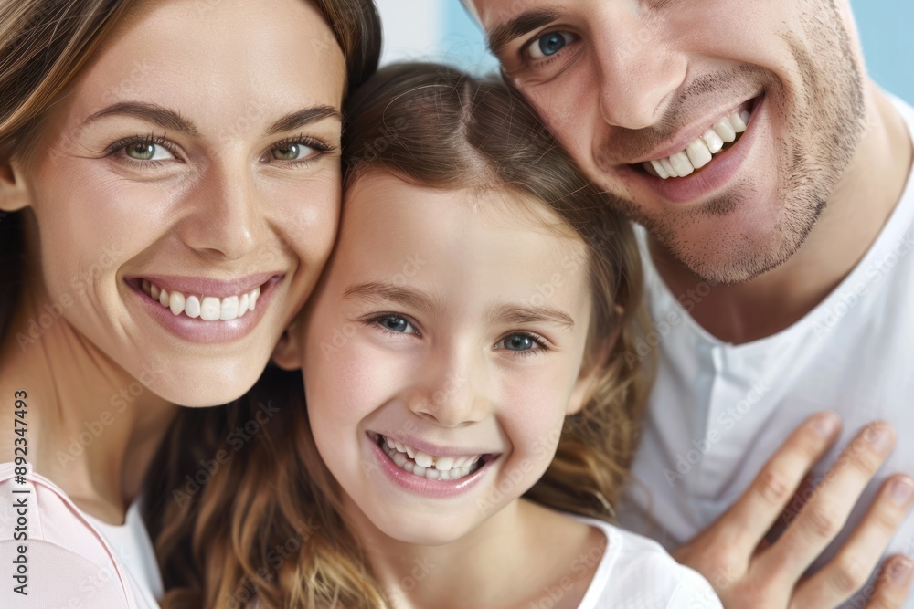 Smiling happy Family with perfect healthy teeth. Oral Care concept Smiling happy Family with perfect healthy teeth. Oral Care concept