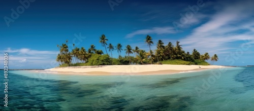 Tropical Island Paradise with Palm Trees and Turquoise Waters