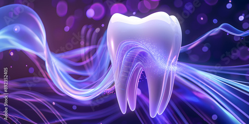 Fototapeta Naklejka Na Ścianę i Meble -  Tooth on an abstract background