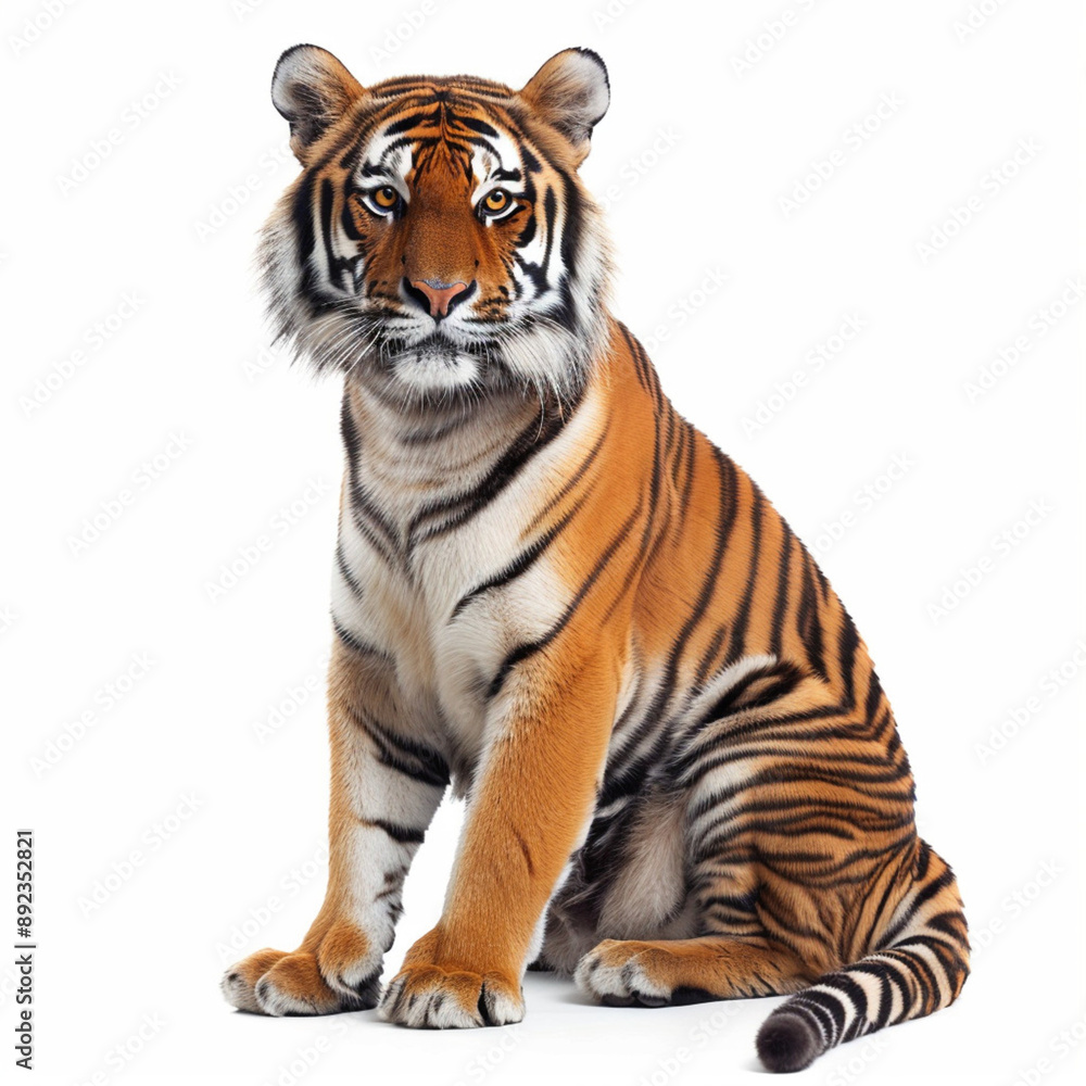 Naklejka premium Tiger isolated on white background